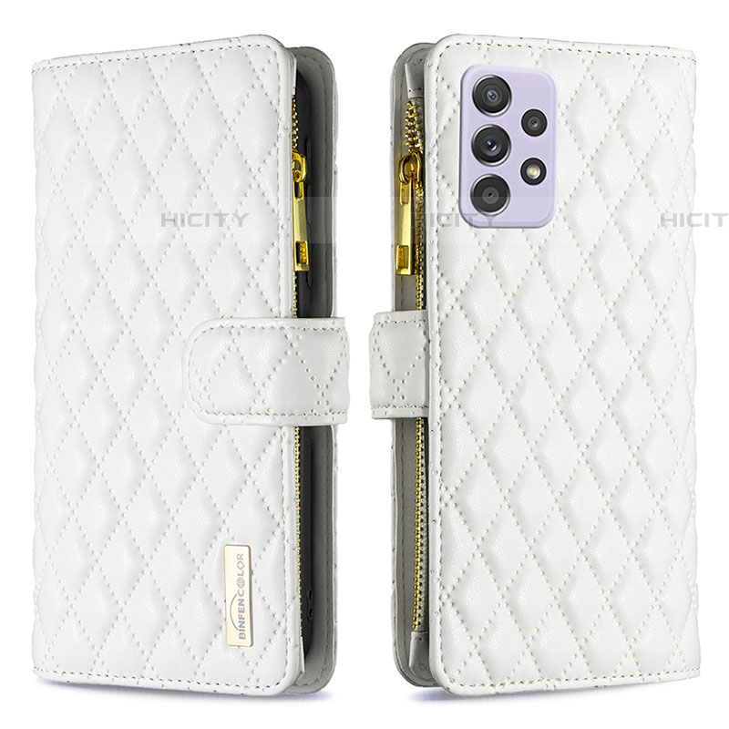 Coque Portefeuille Livre Cuir Etui Clapet B11F pour Samsung Galaxy A52 4G Blanc Plus