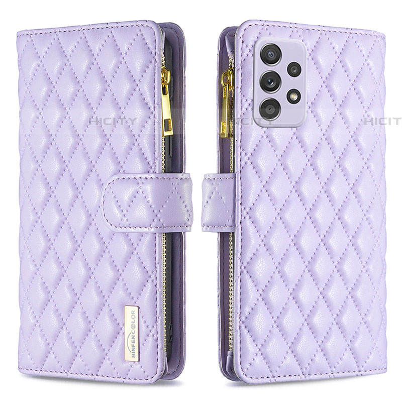 Coque Portefeuille Livre Cuir Etui Clapet B11F pour Samsung Galaxy A52 5G Violet Plus