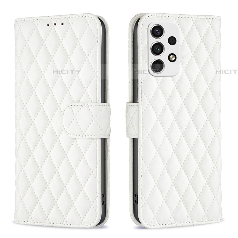 Coque Portefeuille Livre Cuir Etui Clapet B11F pour Samsung Galaxy A53 5G Blanc Plus