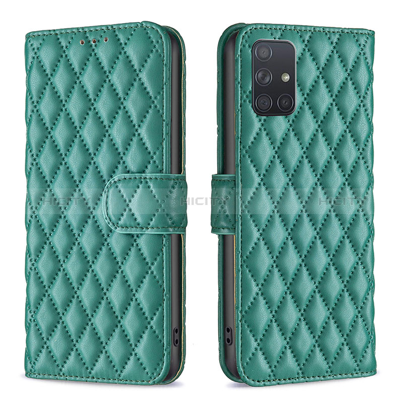 Coque Portefeuille Livre Cuir Etui Clapet B11F pour Samsung Galaxy A71 4G A715 Vert Plus