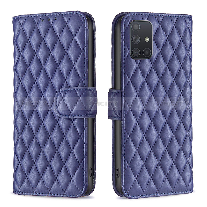 Coque Portefeuille Livre Cuir Etui Clapet B11F pour Samsung Galaxy A71 5G Bleu Plus