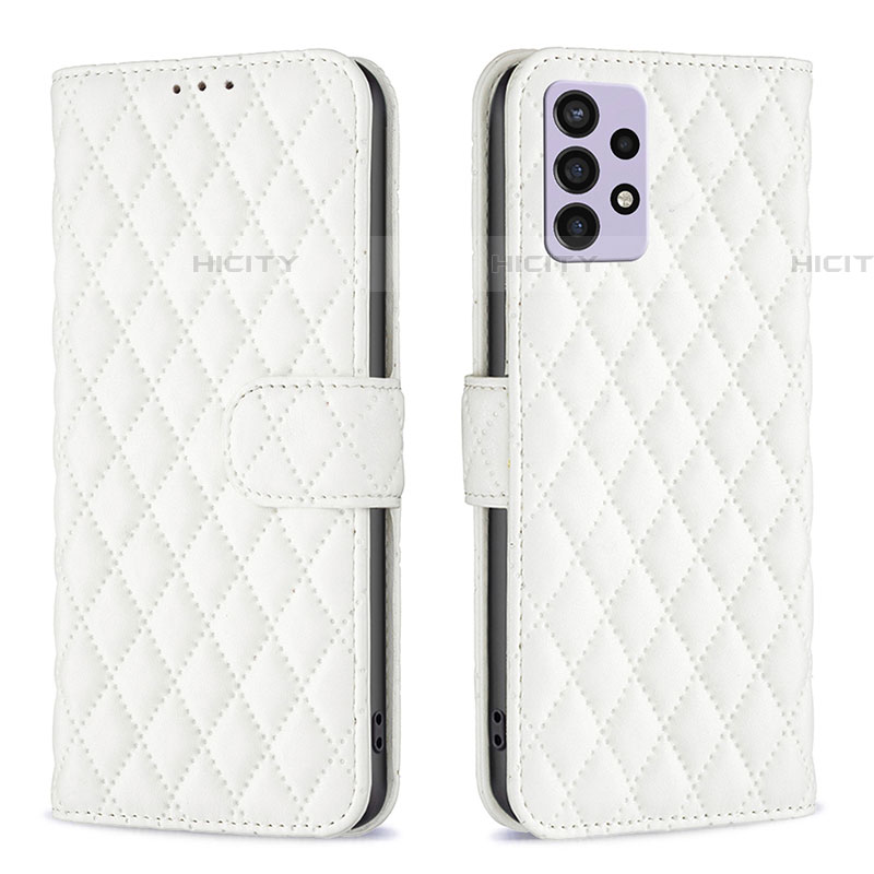 Coque Portefeuille Livre Cuir Etui Clapet B11F pour Samsung Galaxy A72 4G Blanc Plus