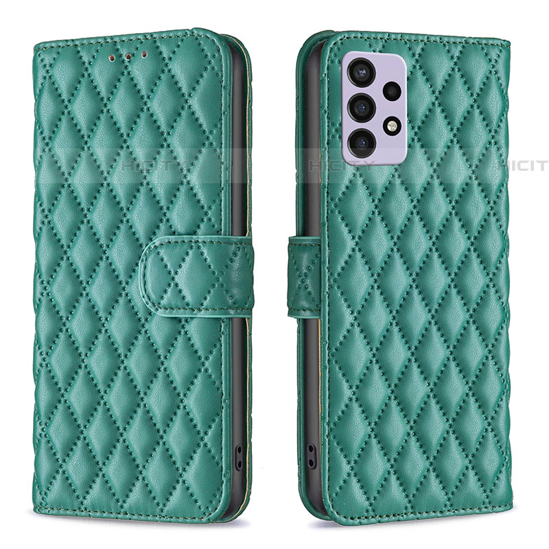 Coque Portefeuille Livre Cuir Etui Clapet B11F pour Samsung Galaxy A72 5G Vert Plus