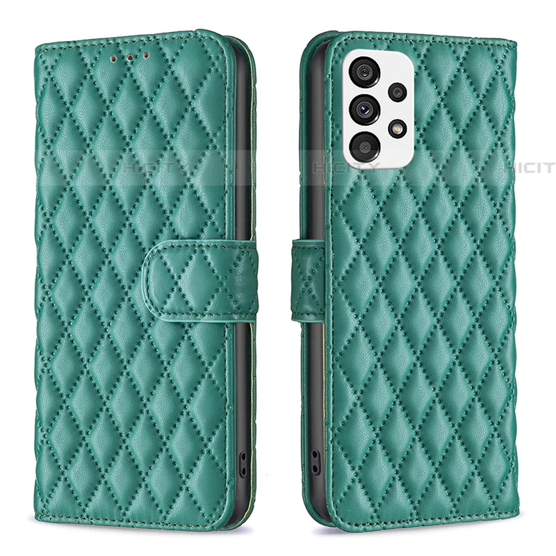 Coque Portefeuille Livre Cuir Etui Clapet B11F pour Samsung Galaxy A73 5G Vert Plus