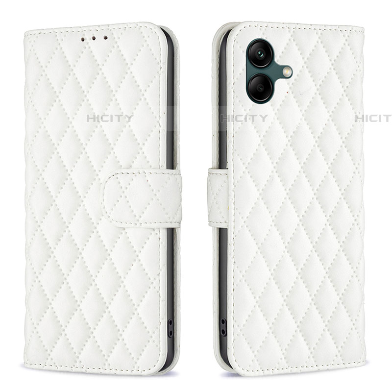 Coque Portefeuille Livre Cuir Etui Clapet B11F pour Samsung Galaxy F04 Blanc Plus