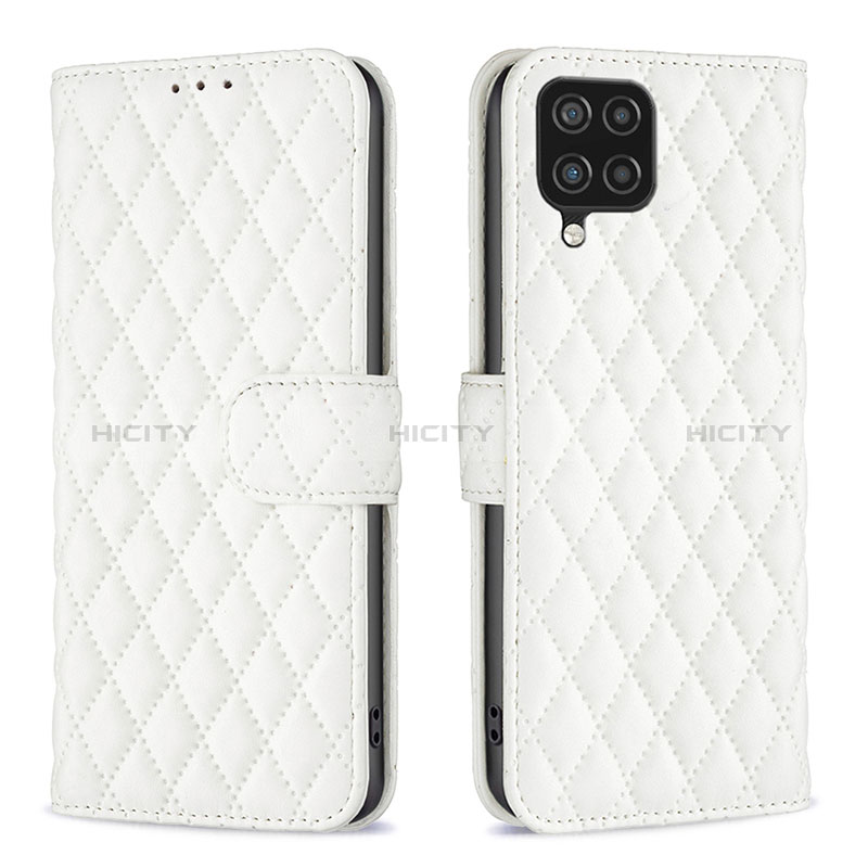 Coque Portefeuille Livre Cuir Etui Clapet B11F pour Samsung Galaxy M12 Blanc Plus