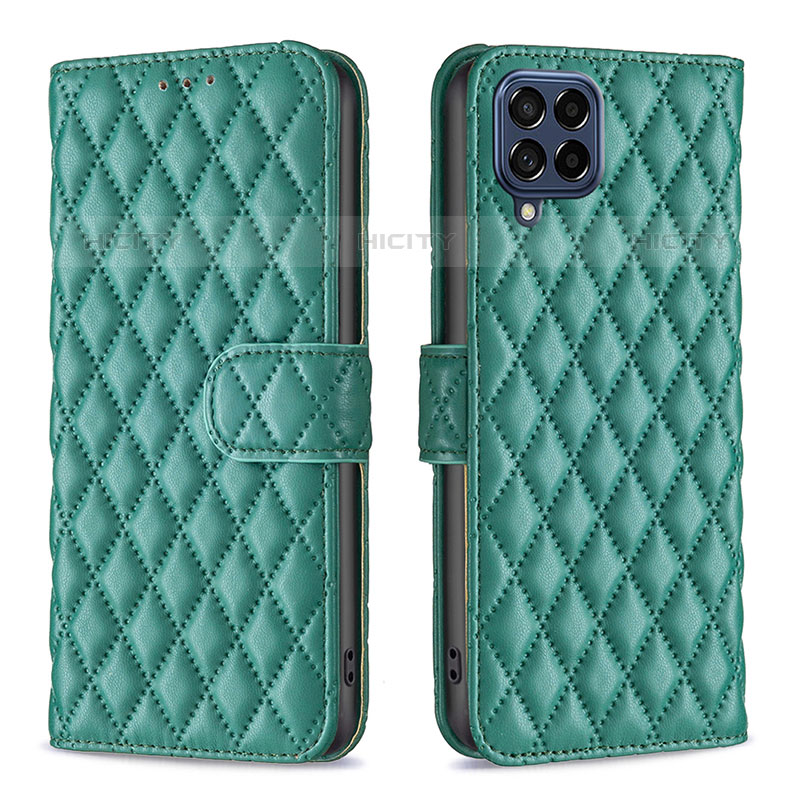 Coque Portefeuille Livre Cuir Etui Clapet B11F pour Samsung Galaxy M53 5G Vert Plus