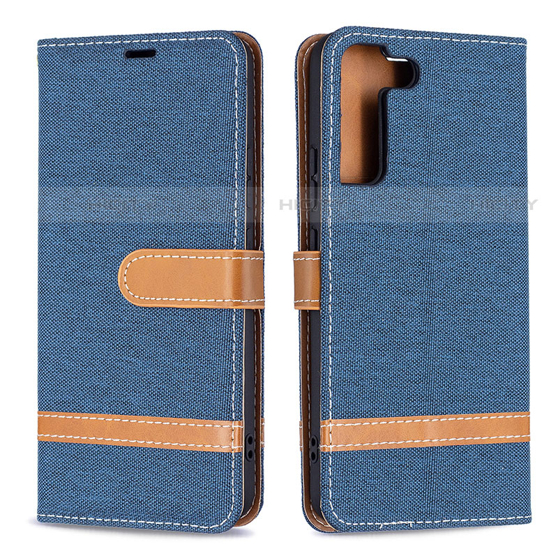 Coque Portefeuille Livre Cuir Etui Clapet B11F pour Samsung Galaxy S21 Plus 5G Bleu Royal Plus