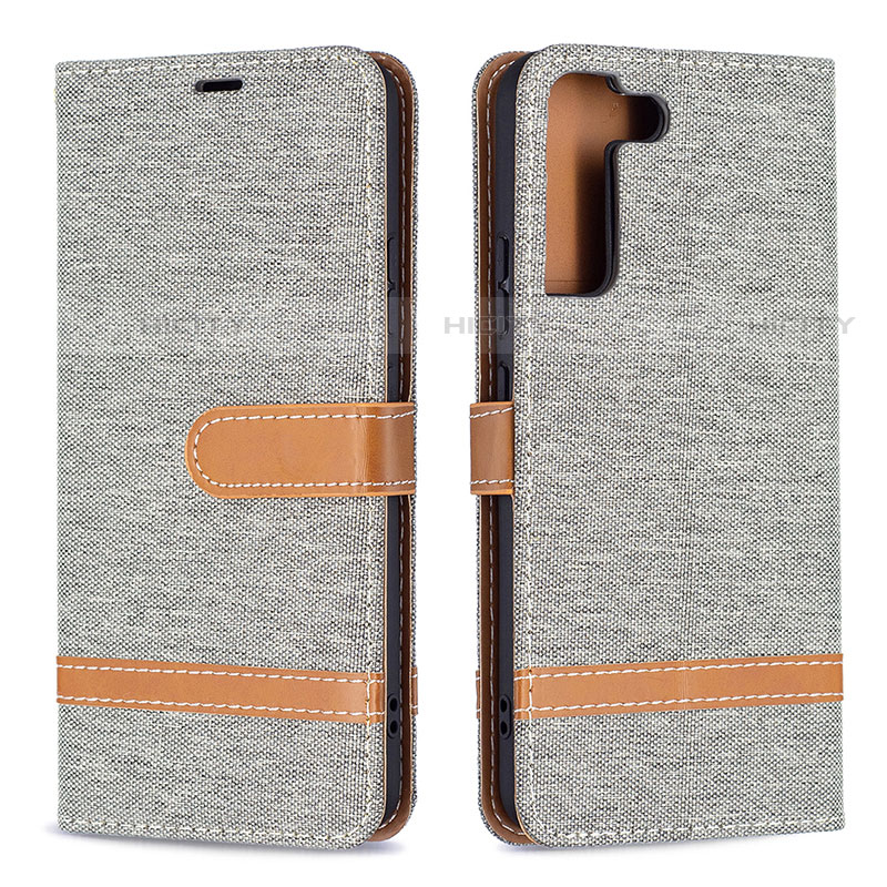 Coque Portefeuille Livre Cuir Etui Clapet B11F pour Samsung Galaxy S22 5G Gris Plus