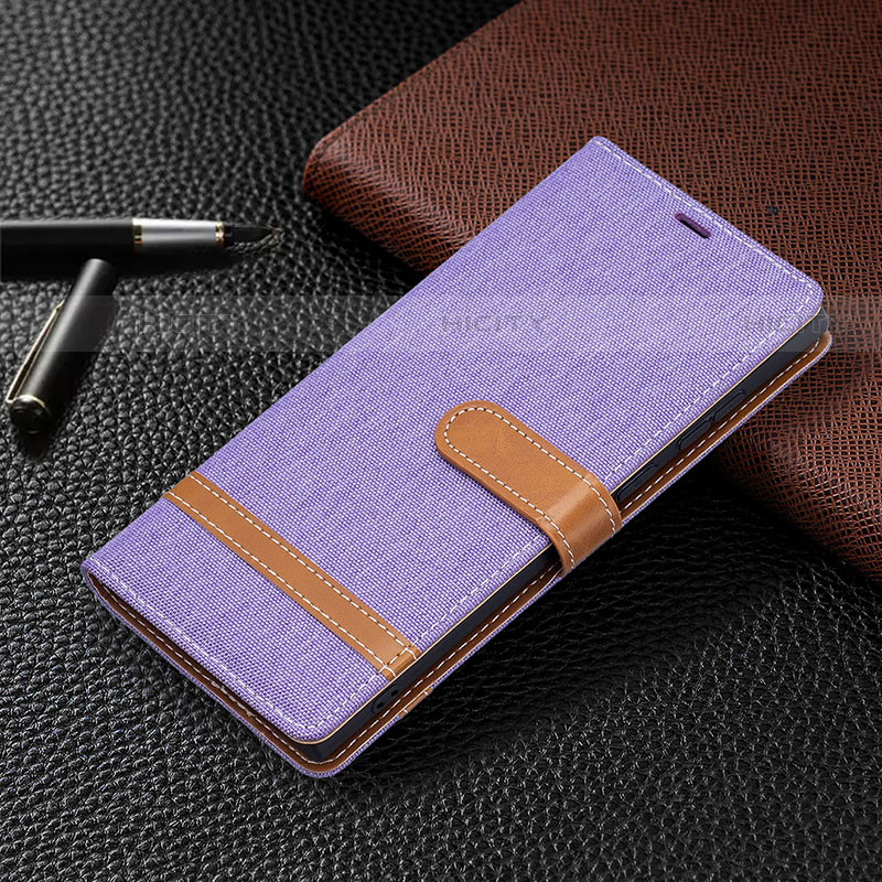 Coque Portefeuille Livre Cuir Etui Clapet B11F pour Samsung Galaxy S22 Ultra 5G Violet Clair Plus