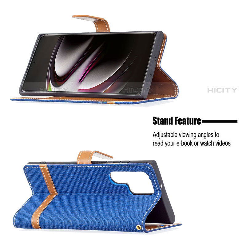 Coque Portefeuille Livre Cuir Etui Clapet B11F pour Samsung Galaxy S23 Ultra 5G Plus