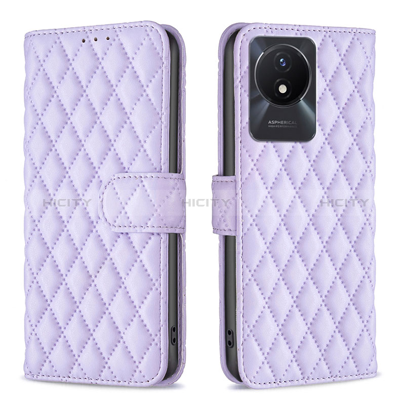 Coque Portefeuille Livre Cuir Etui Clapet B11F pour Vivo Y02 Violet Plus