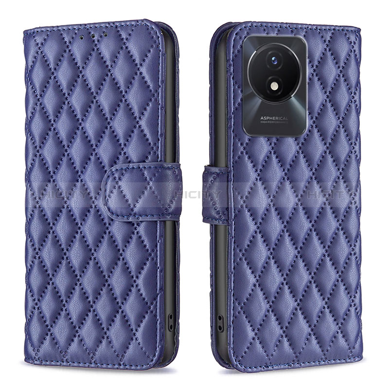 Coque Portefeuille Livre Cuir Etui Clapet B11F pour Vivo Y11 (2023) Bleu Plus