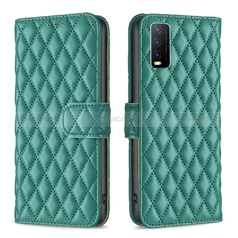 Coque Portefeuille Livre Cuir Etui Clapet B11F pour Vivo Y12A Vert Plus