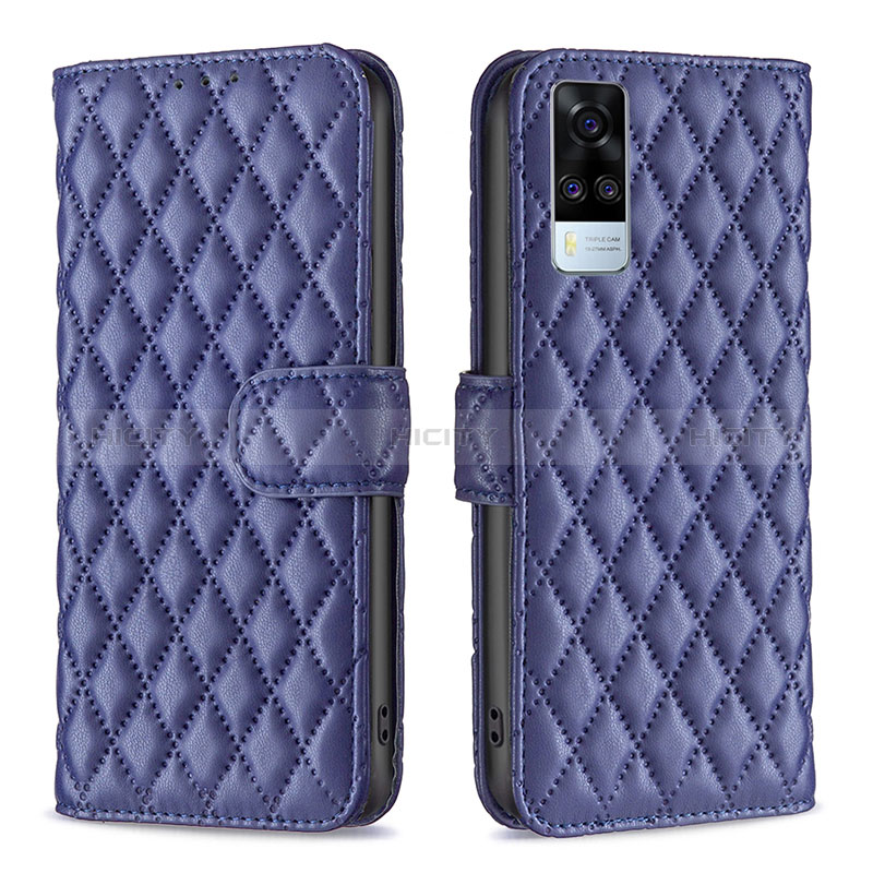 Coque Portefeuille Livre Cuir Etui Clapet B11F pour Vivo Y31 (2021) Bleu Plus