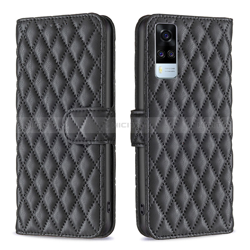 Coque Portefeuille Livre Cuir Etui Clapet B11F pour Vivo Y31 (2021) Noir Plus