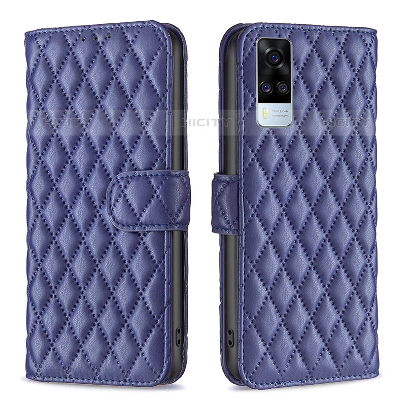 Coque Portefeuille Livre Cuir Etui Clapet B11F pour Vivo Y51A Bleu Plus