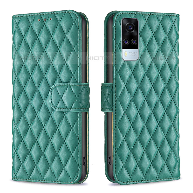 Coque Portefeuille Livre Cuir Etui Clapet B11F pour Vivo Y51A Vert Plus