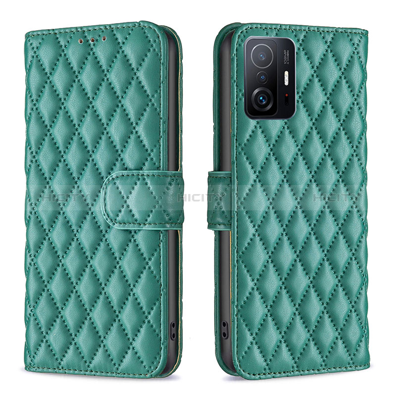 Coque Portefeuille Livre Cuir Etui Clapet B11F pour Xiaomi Mi 11T Pro 5G Vert Plus