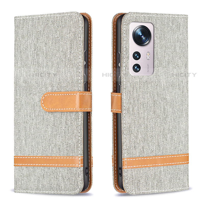 Coque Portefeuille Livre Cuir Etui Clapet B11F pour Xiaomi Mi 12S 5G Gris Plus