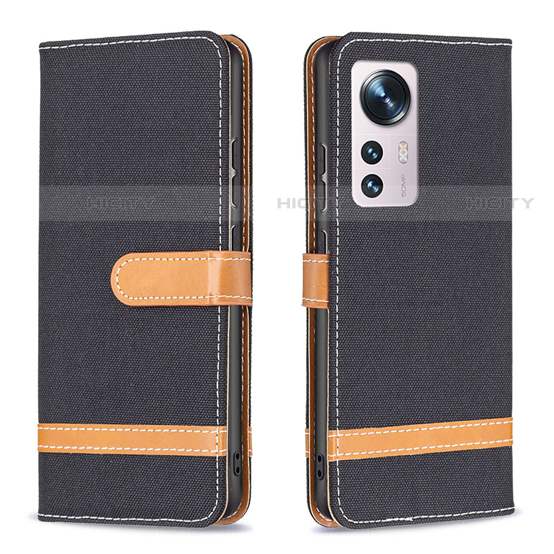 Coque Portefeuille Livre Cuir Etui Clapet B11F pour Xiaomi Mi 12S 5G Noir Plus