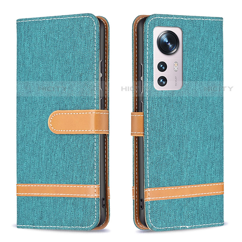 Coque Portefeuille Livre Cuir Etui Clapet B11F pour Xiaomi Mi 12S 5G Vert Plus