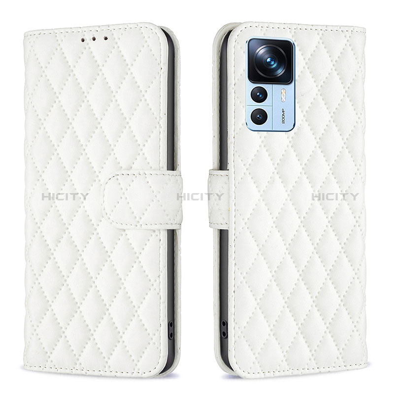 Coque Portefeuille Livre Cuir Etui Clapet B11F pour Xiaomi Mi 12T Pro 5G Blanc Plus