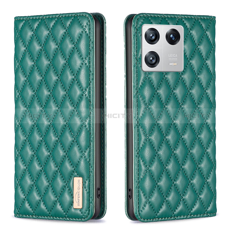 Coque Portefeuille Livre Cuir Etui Clapet B11F pour Xiaomi Mi 13 Pro 5G Vert Plus