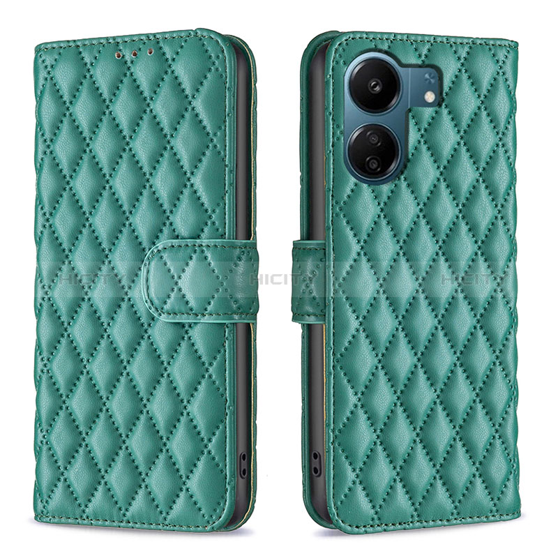 Coque Portefeuille Livre Cuir Etui Clapet B11F pour Xiaomi Poco C65 Vert Plus