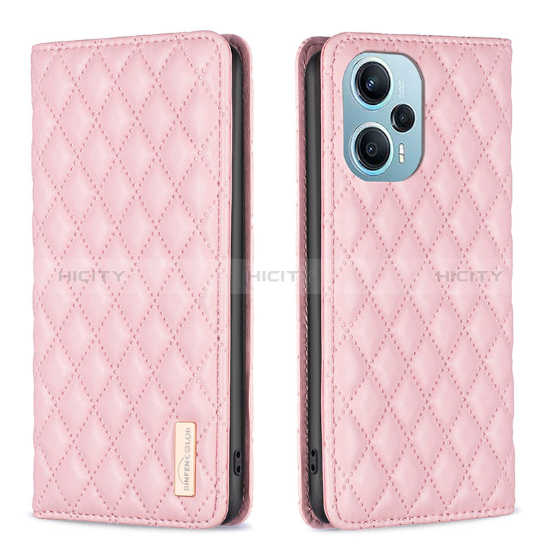 Coque Portefeuille Livre Cuir Etui Clapet B11F pour Xiaomi Poco F5 5G Or Rose Plus