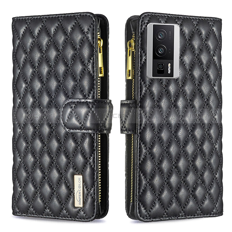 Coque Portefeuille Livre Cuir Etui Clapet B11F pour Xiaomi Poco F5 Pro 5G Noir Plus