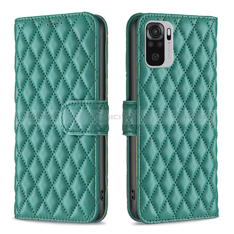 Coque Portefeuille Livre Cuir Etui Clapet B11F pour Xiaomi Redmi Note 10S 4G Vert Plus