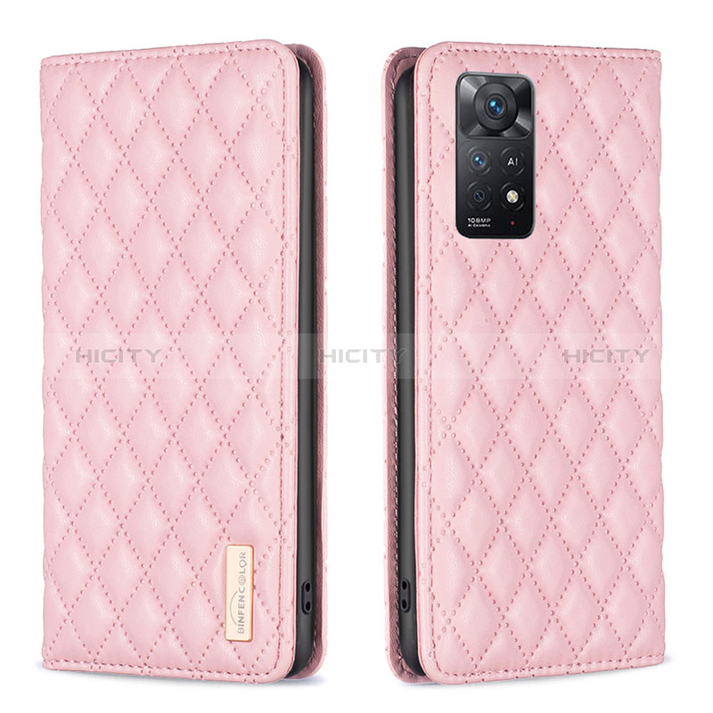 Coque Portefeuille Livre Cuir Etui Clapet B11F pour Xiaomi Redmi Note 11 Pro 4G Or Rose Plus