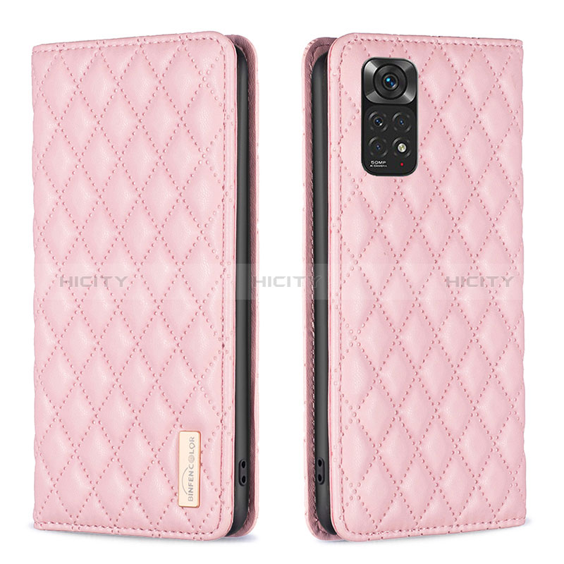 Coque Portefeuille Livre Cuir Etui Clapet B11F pour Xiaomi Redmi Note 11S 4G Or Rose Plus