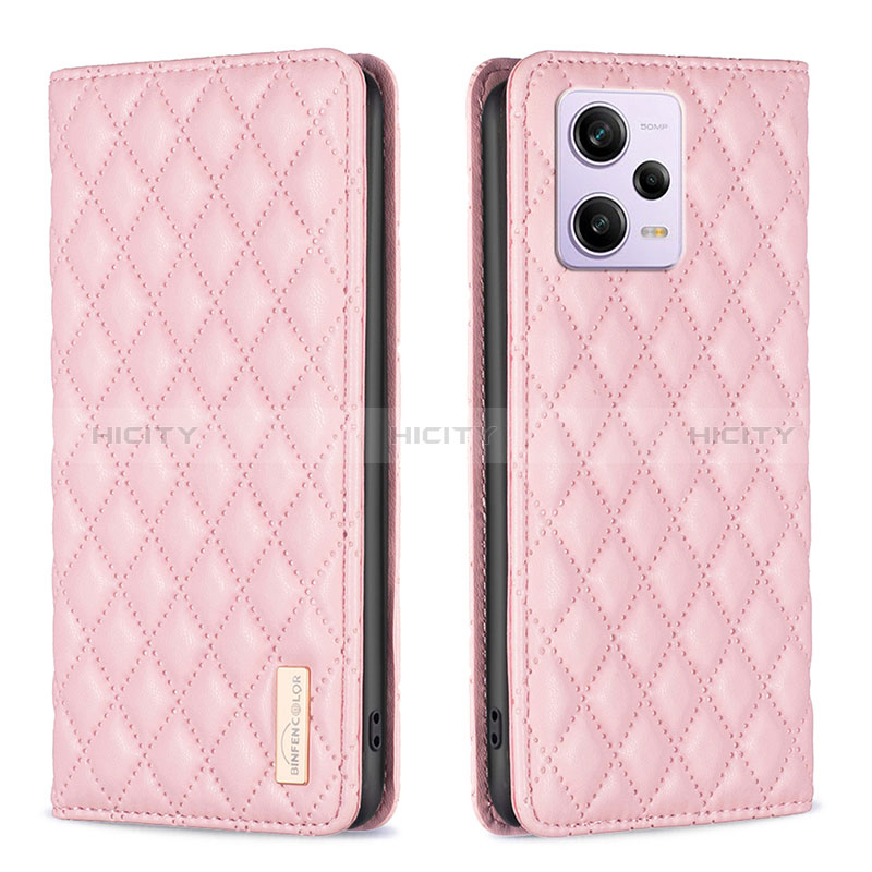 Coque Portefeuille Livre Cuir Etui Clapet B11F pour Xiaomi Redmi Note 12 Explorer Or Rose Plus