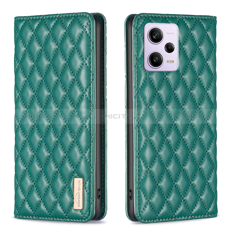 Coque Portefeuille Livre Cuir Etui Clapet B11F pour Xiaomi Redmi Note 12 Explorer Vert Plus