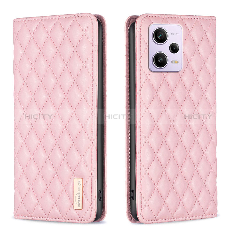 Coque Portefeuille Livre Cuir Etui Clapet B11F pour Xiaomi Redmi Note 12 Pro+ Plus 5G Or Rose Plus