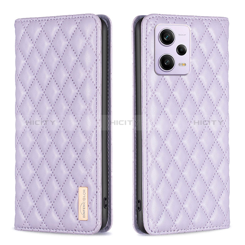 Coque Portefeuille Livre Cuir Etui Clapet B11F pour Xiaomi Redmi Note 12 Pro+ Plus 5G Violet Plus