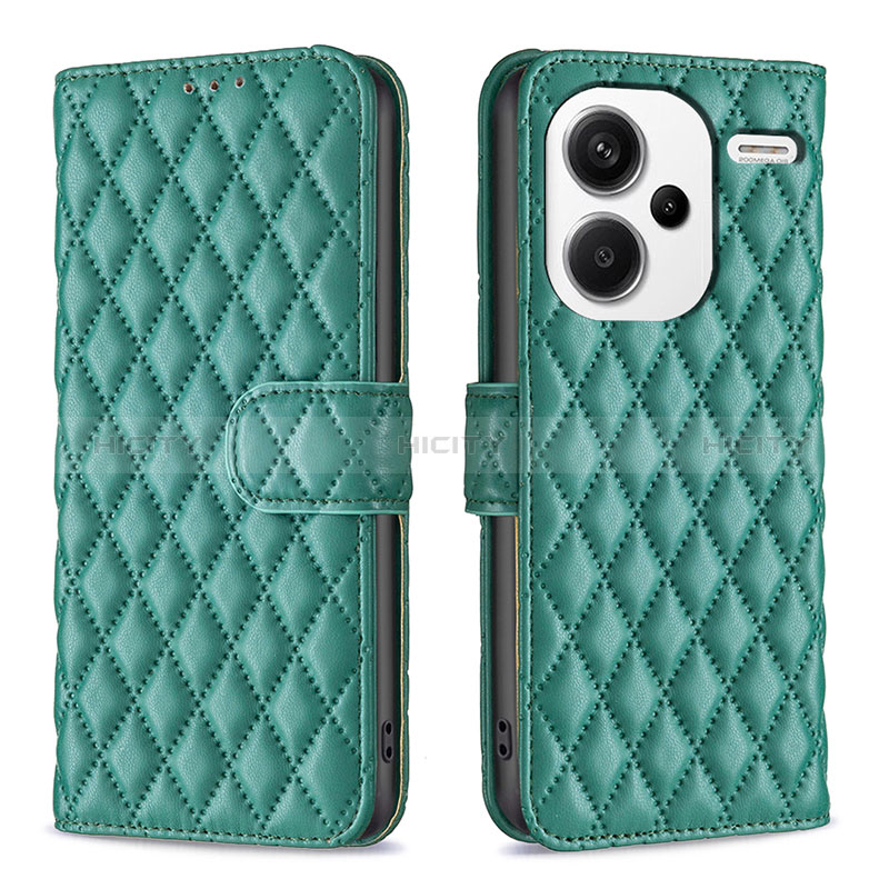 Coque Portefeuille Livre Cuir Etui Clapet B11F pour Xiaomi Redmi Note 13 Pro+ Plus 5G Vert Plus