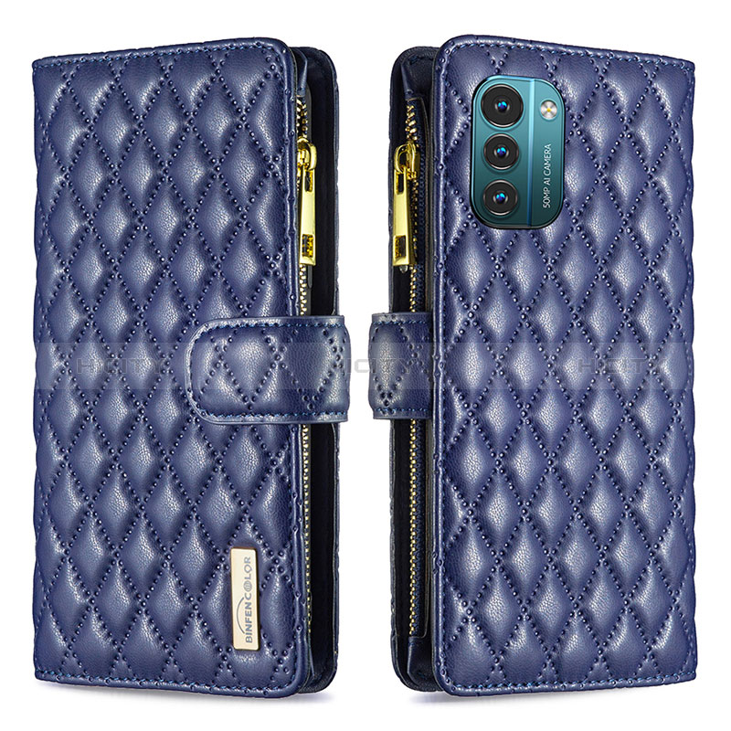 Coque Portefeuille Livre Cuir Etui Clapet B12F pour Nokia G11 Bleu Plus