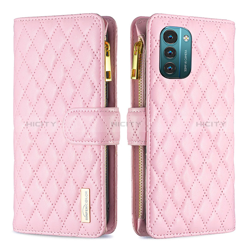 Coque Portefeuille Livre Cuir Etui Clapet B12F pour Nokia G11 Or Rose Plus