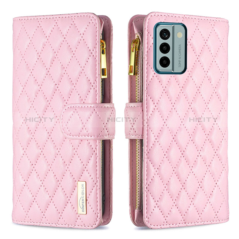 Coque Portefeuille Livre Cuir Etui Clapet B12F pour Nokia G22 Or Rose Plus