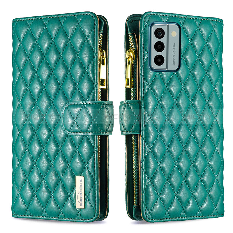 Coque Portefeuille Livre Cuir Etui Clapet B12F pour Nokia G22 Vert Plus