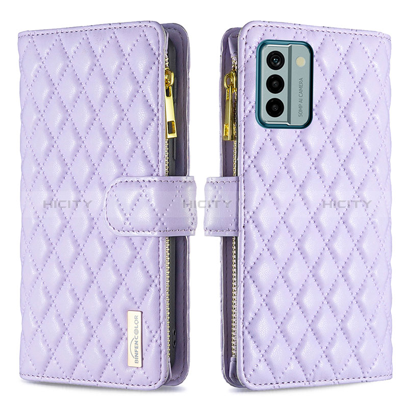 Coque Portefeuille Livre Cuir Etui Clapet B12F pour Nokia G22 Violet Plus