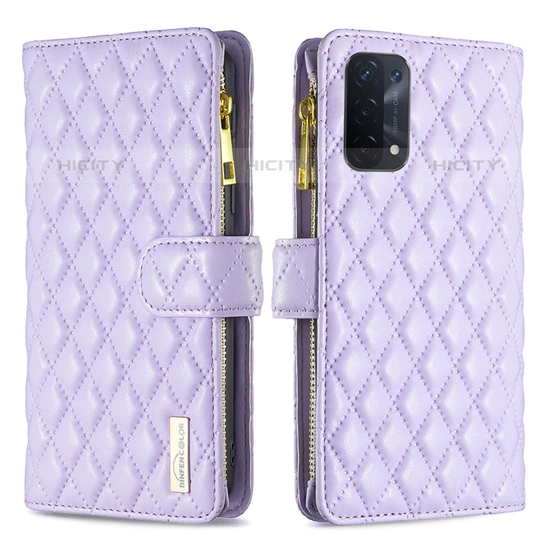 Coque Portefeuille Livre Cuir Etui Clapet B12F pour OnePlus Nord N200 5G Violet Plus