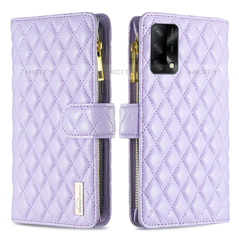 Coque Portefeuille Livre Cuir Etui Clapet B12F pour Oppo A74 4G Violet Plus