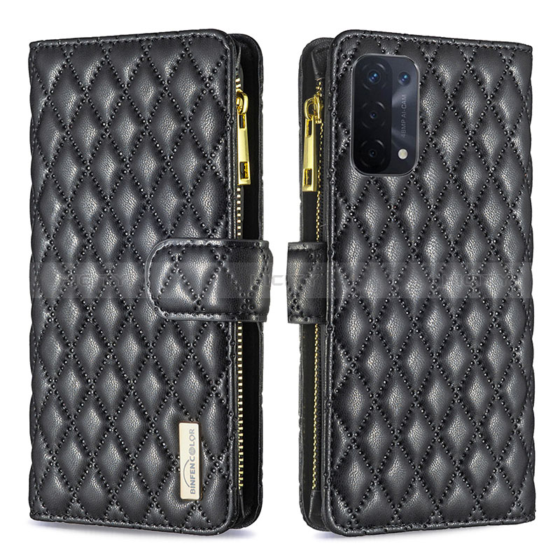 Coque Portefeuille Livre Cuir Etui Clapet B12F pour Oppo A74 5G Noir Plus