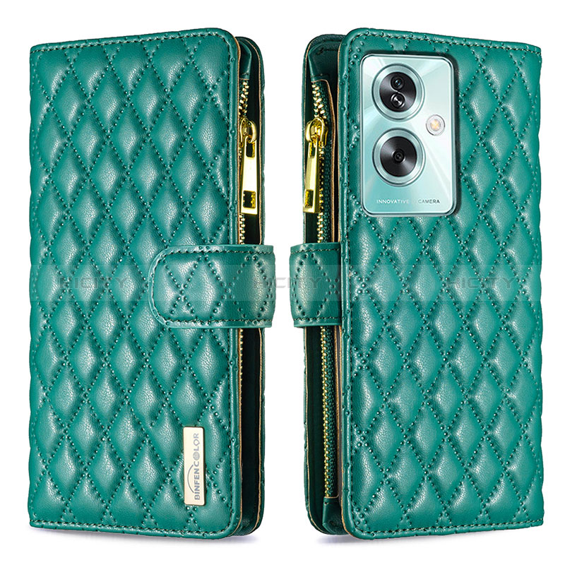 Coque Portefeuille Livre Cuir Etui Clapet B12F pour Oppo A79 5G Vert Plus