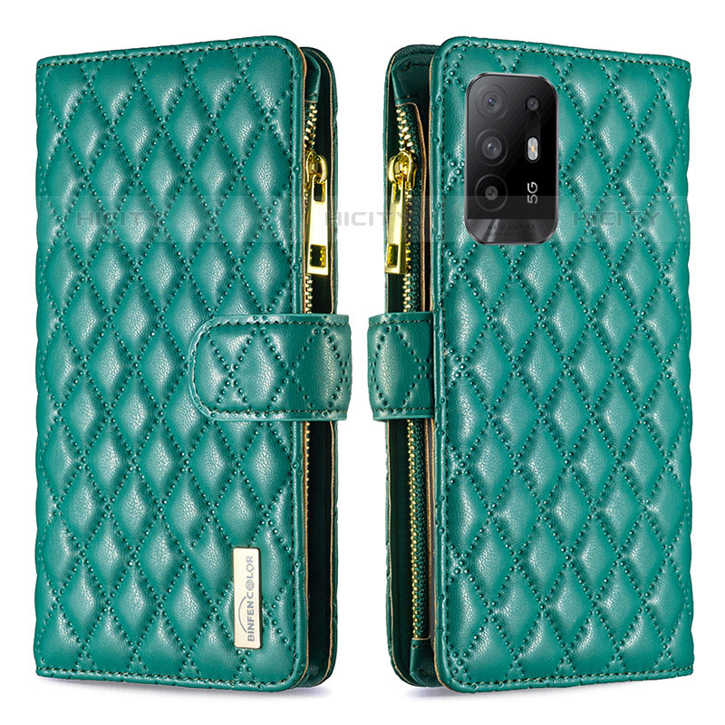 Coque Portefeuille Livre Cuir Etui Clapet B12F pour Oppo A95 5G Vert Plus