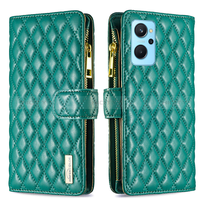 Coque Portefeuille Livre Cuir Etui Clapet B12F pour Oppo A96 4G Vert Plus